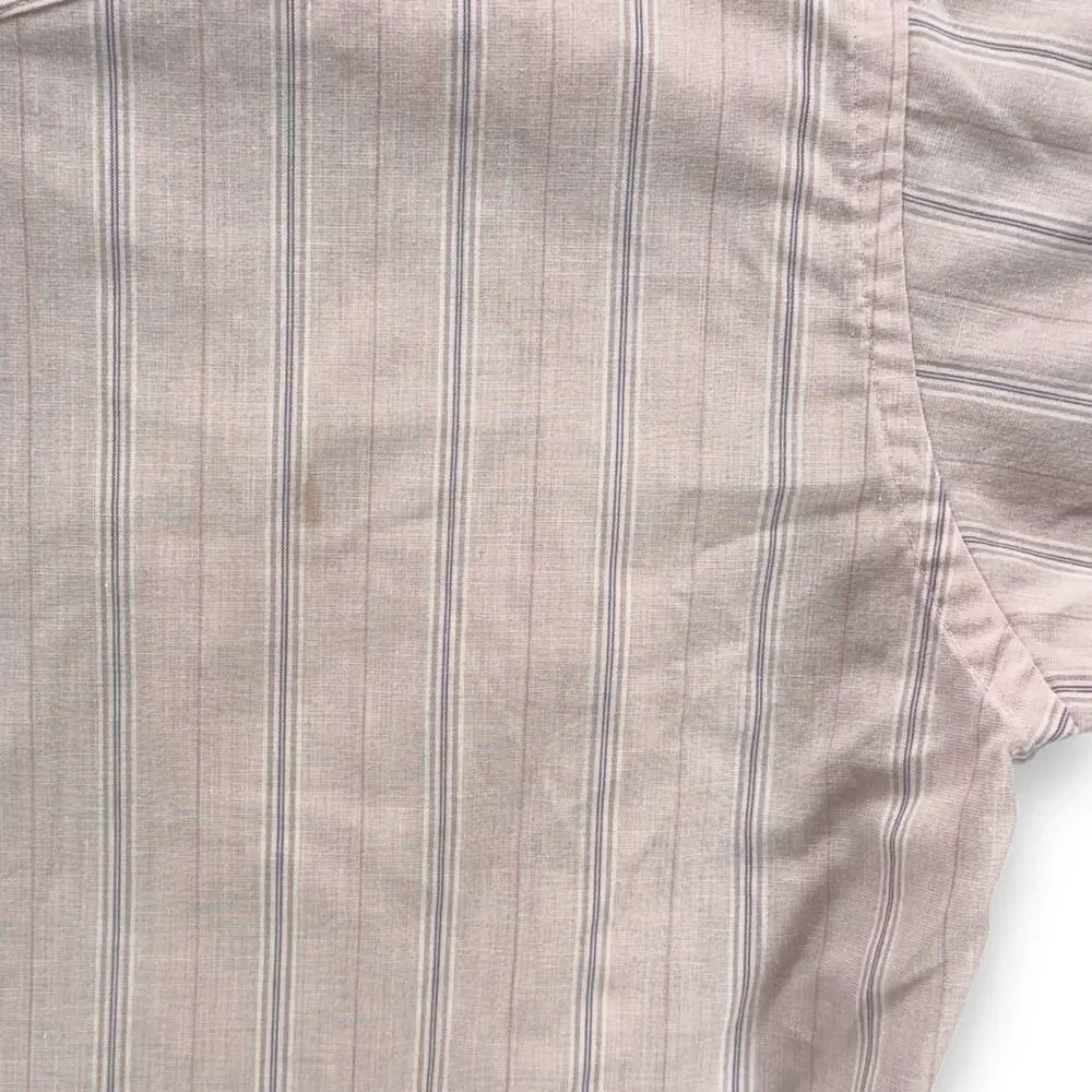 Vintage Wrangler Western Shirt Adult MEDIUM Pink Pearl Snap Cowboy Pastel 80s